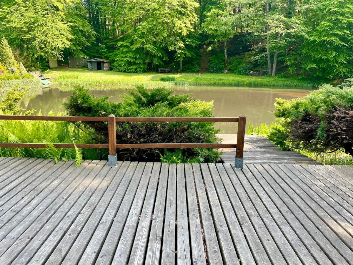 Domek W Glebi Lasu Nad Stawem Wierszyno Esterno foto